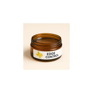 Amber Edge Control jar packaging – Texas Wholesale Natural Beauty Supplies cosmetic container.